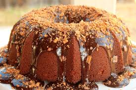 Butterfinger Bundt cake - Cookie Creation By Mary